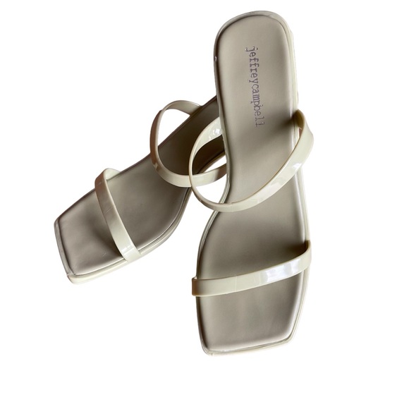 Jeffrey Campbell Jamm Jelly sandals Light Green Block Heel Beach Size 8 Strappy - Picture 2 of 11